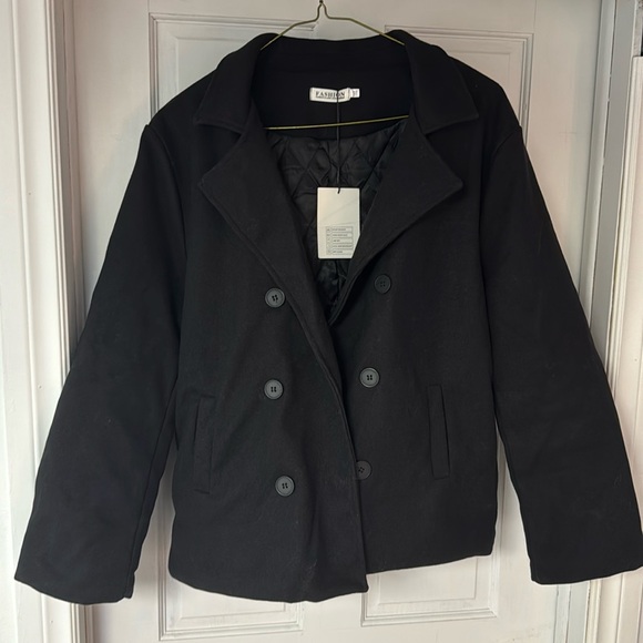 Pea coat Men’s Jacket Size XL Black - Picture 1 of 3